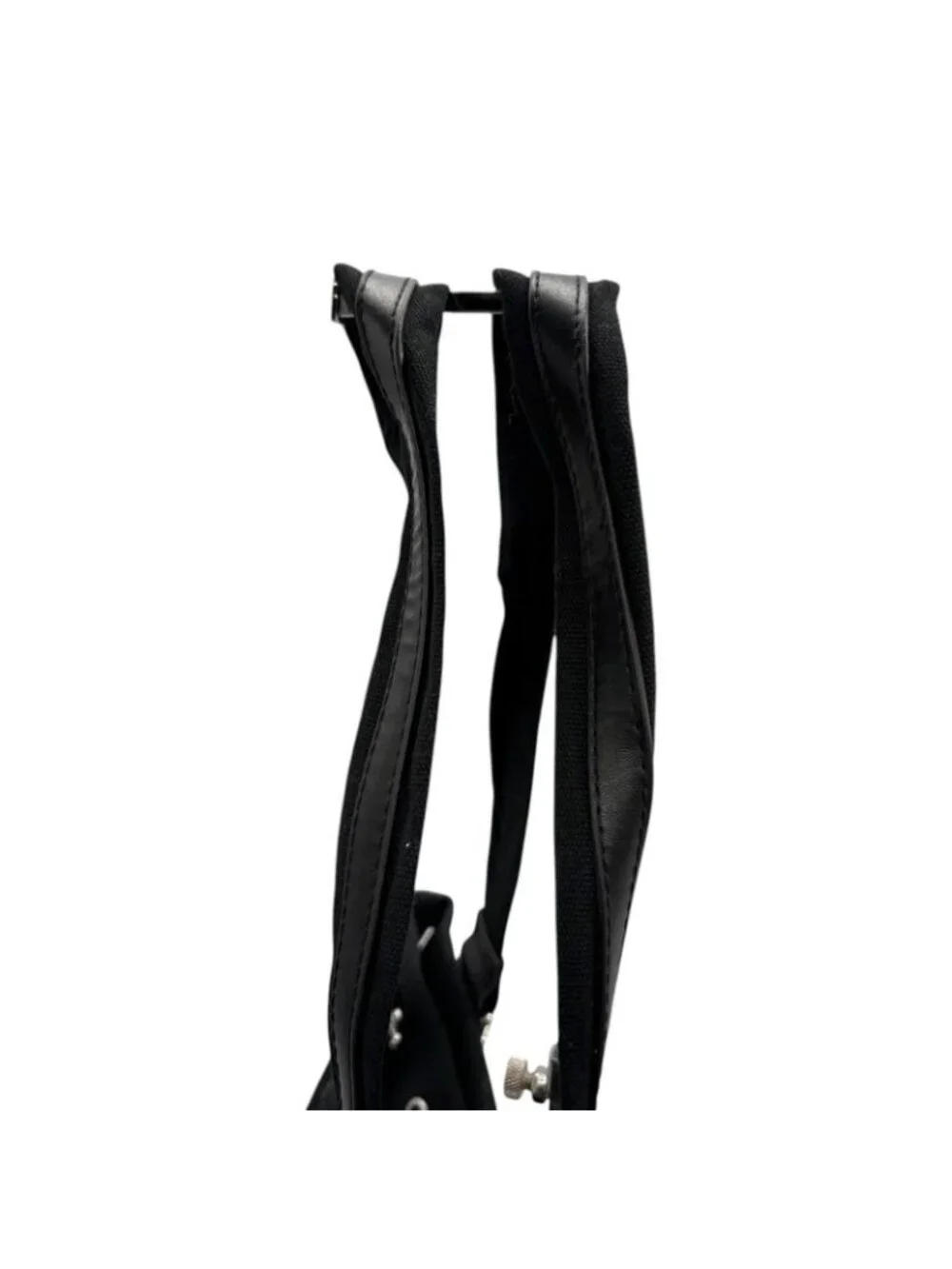 Saint Laurent Yves YSL Tote Shoulder Canvas Leather Black Gold Big Logo Classic - Picture 6 of 10